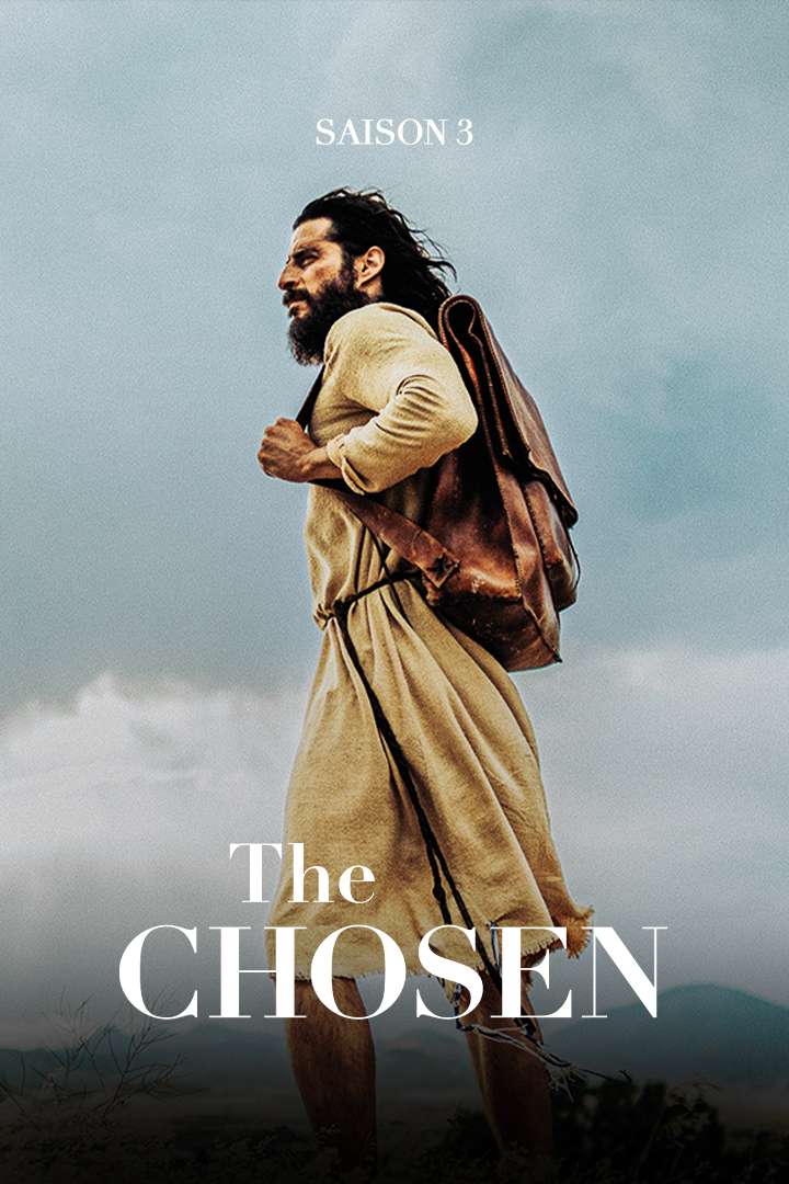 Jaquette coming soon de la saison 3 de la série The Chosen, série multi-saisons sur Jésus vu au travers du regard de ses disciples.